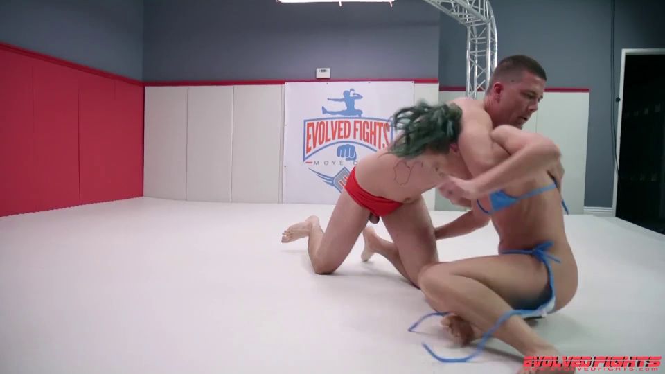 Mixed Nude Wrestling Cheyenne Jewel Strapon Fucks Loser  EVOLVED FIGHTS