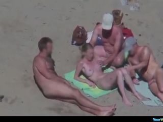 Hot nudist groped in beach Nudism-9