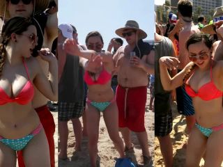 Big boobs shake when she dances in bikini-0