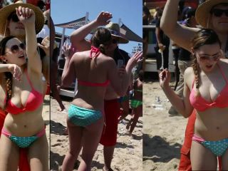 Big boobs shake when she dances in bikini-5