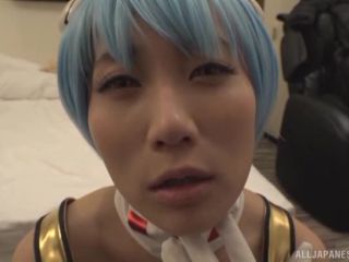 Awesome Cosplay sex lover Kurata Mao fucks with two dudes in a POV vid Video Online International-6