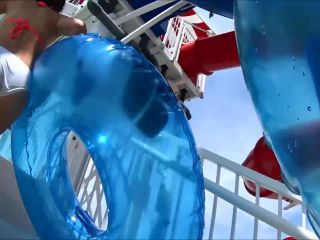 Close look at ripe young ass on water slide-0