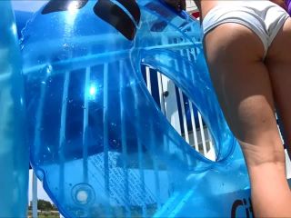 Close look at ripe young ass on water slide-5