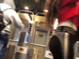 Gorgeous sporty girl in the subway train-0
