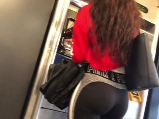 Gorgeous sporty girl in the subway train-4