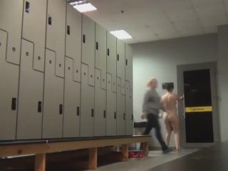 Plump babe on a locker hidden camera-1