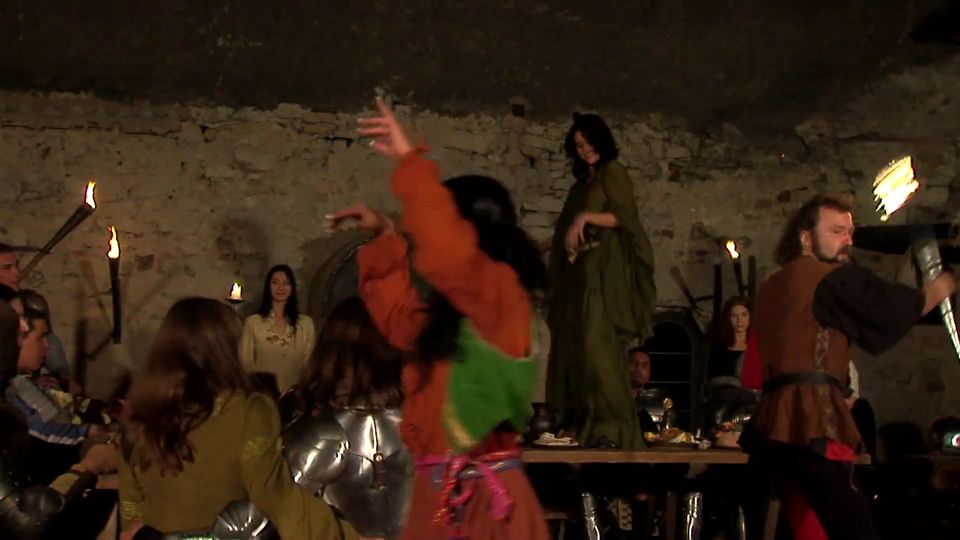 CASTLE'S ORGY Scene2_Brunette And Redhead Enjoy A Dp In A Medieval Orgy