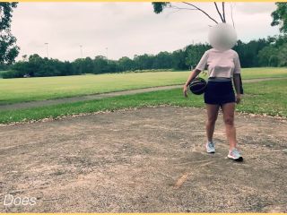 WifeyDoesMILF plays basketball BRALESS in public ｜ Underboob on show-8