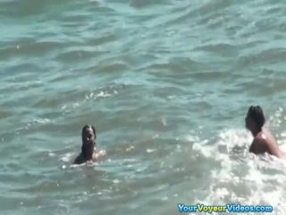 Nudist women in the water-0