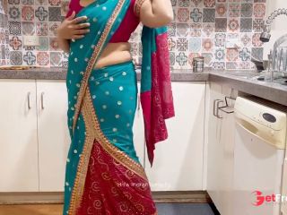 [GetFreeDays.com] Indian Couple Romance in Kitchen - Saree Sensual Sex - Saree lifted up - Pussy, Boobs and Ass Play Porn Stream November 2022-3