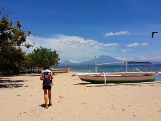 Dream4AngelPussy FLASHING in Paradise # Amateur video on Public Beach among fishermen and locals-0