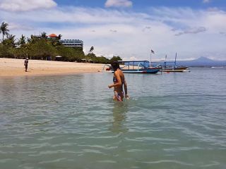 Dream4AngelPussy FLASHING in Paradise # Amateur video on Public Beach among fishermen and locals-8
