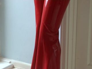 Red Latex Trousers-0