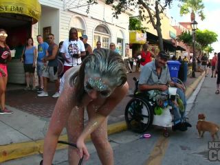 Nude Girls With Only Body Paint Out In Public On The Streets Of Fantasy Fest 2018 Key West Florida-7