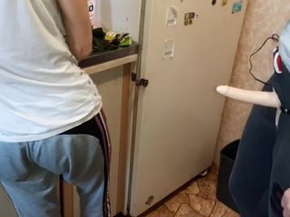 Fucked her girlfriend in the kitchen with a new  with vibro upd-1