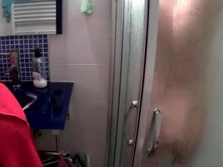 Skinny teenage girl finishing her  shower-3