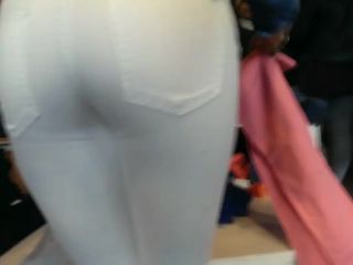 Store worker in tight white pants-1