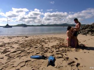 As Sabina and Sharka Blue Sit on the Beach a Man Comes over for Anal-3