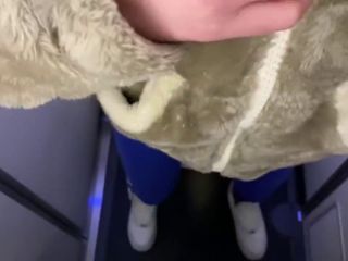 On The Airplane,I Follow My Husband On The Toilet To Get Fuck & He Cum -0