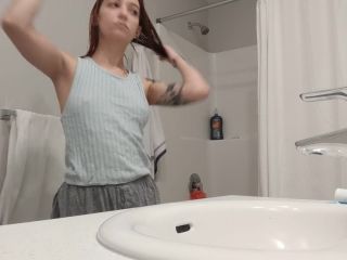 Cute tattooed girl after shower. hidden cam-7