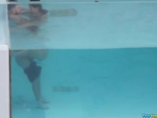 Couple fucking in the hotel  pool-1