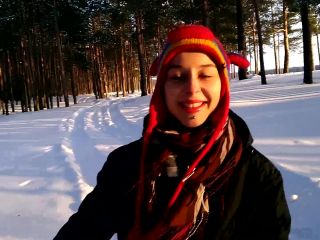 Laruna Mave in 005 First Time PUBLIC Blowjob in Winter,  on teen -2