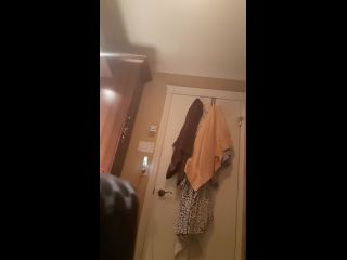 cute busty slim girl before and after shower. caught spy cam-1