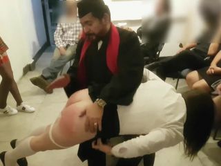 adult video clip 42 catsuit femdom Daniella’s Otk Public Spanking And Punished With The Wooden 1 Meter Rule, spanking m/f on latina girls porn-1