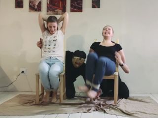 The first meeting and tickling two girls: Dina and Laura in ticklish Tickling!-2