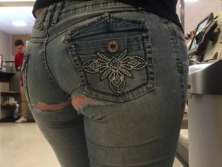 Grocery Store Flash - Ripped Jeans Milf-3