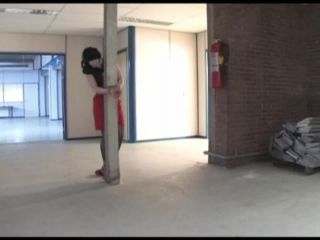 clip 43 cerita sex femdom Lady in red Pole-tied cleavegagged, fetish on fetish porn-5