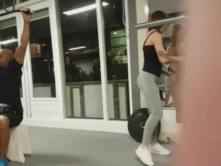 Cameltoe on leg press machine in gym-6