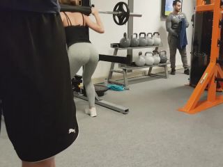 Cameltoe on leg press machine in gym-8