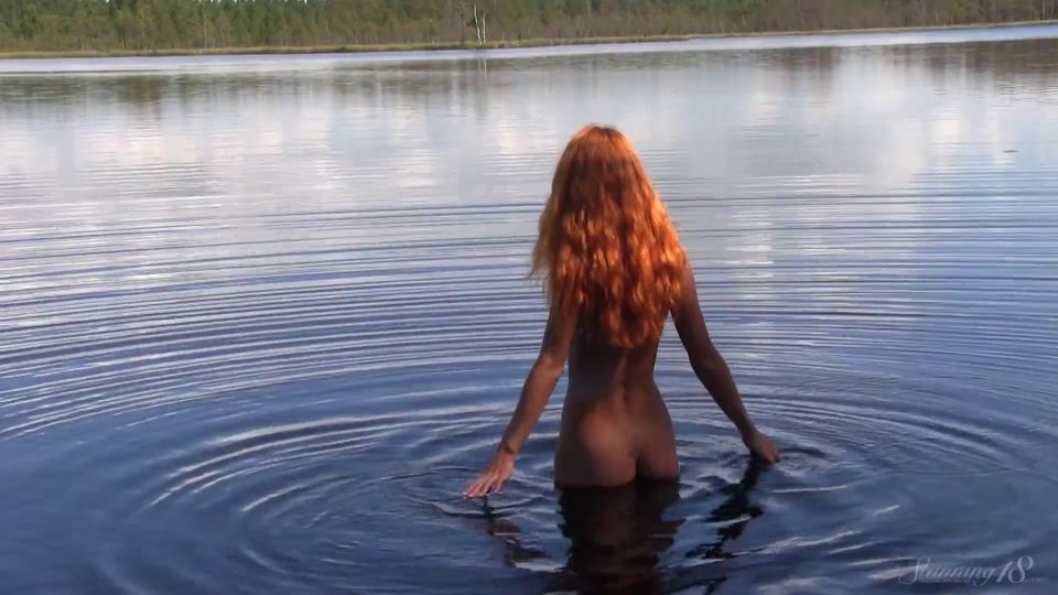 Naked Redhead Teen Plays With A Water Lily  Full Video