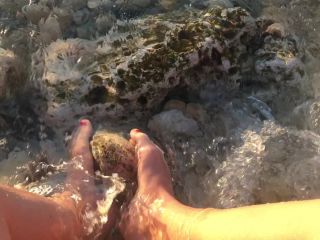 M@nyV1ds - PregnantMiodelka - Foot fetish Girl rubbing big stone with-5