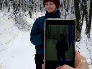 Walk In Snowy Forest Turned Into Choking On Hot Cum 1080p-3