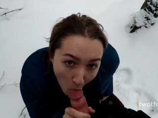 Walk In Snowy Forest Turned Into Choking On Hot Cum 1080p-6