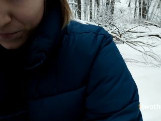 Walk In Snowy Forest Turned Into Choking On Hot Cum 1080p-7