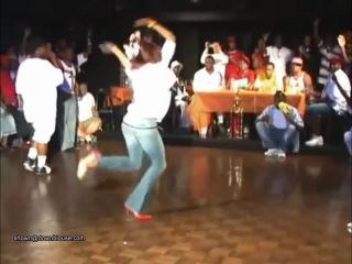Double boob slip of a black girl in a amateur dance  contest-2