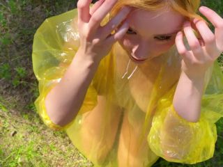 Girl In Pvc Raincoat Suck Dick In The Forest 1080p-6