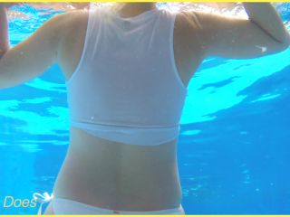 WifeyDoesHOT MILF in wet shirt underwater hotel pool-9