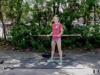  SFW Lora Cross Fitness Babe Outdoor Workout Ignore  Lora Cross -1