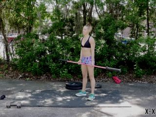  SFW Lora Cross Fitness Babe Outdoor Workout Ignore  Lora Cross -2