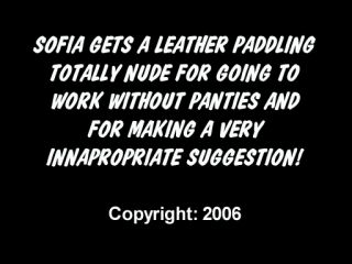 Sofia Valentine - Sofia Nude Leather Paddling (Real-Life-Spankings com)-0