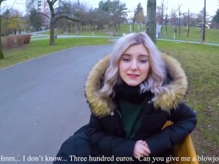 Cute teen swallows cum for cash public blowjob in the park by Eva El ...-3