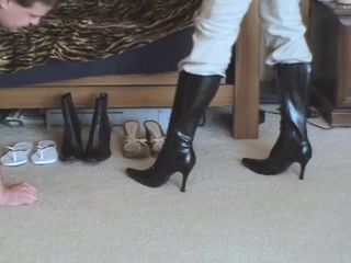 More Black Boot Ballbusting Kicks From Candy-0
