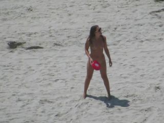 Nudist girl sucks at  frisbee-3