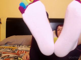 adult xxx clip 45 bondage fetish Ready to sniff my cute coloured socks? Sure? They are so fucking stinky, humiliation on femdom porn-5