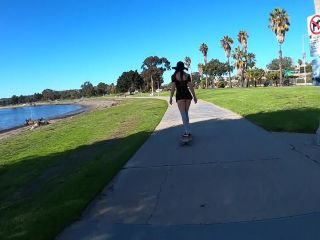 Shy Goth Exhibitionist Learning To Longboard Video-2
