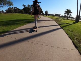 Shy Goth Exhibitionist Learning To Longboard Video-5